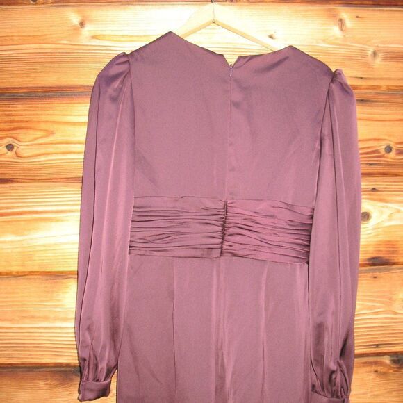 Mac Duggal 2647 Womens Plum Front Twist Puff Sleeve Jumpsuit Pants - Picture 9 of 12